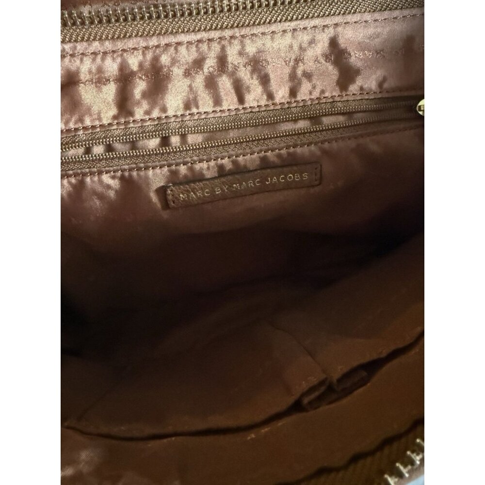 marc by marc jacobs color block brown red leather… - image 9